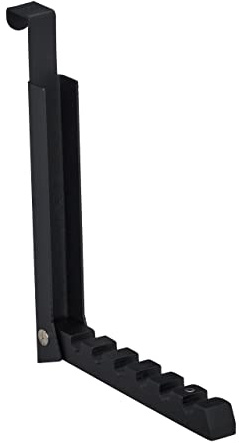 Relaxdays 2 x Klapphaken, zum Einhängen, Türgarderobe für je 6 Kleiderbügel, Metall und Holz, Haken für 2 cm Türfalz, schwarz