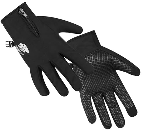 WFX Gants de Course pour Hommes et Femmes, légers, écran Tactile. Gants d'hiver Chauds et antidérapants pour Le Cyclisme, la Conduite et Les activités de Plein air (Noir, M)