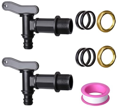 2Pcs 3/4 Water Butt Tap Snap-Fit Hosepipe Rain Barrel BSP Thread Replacement Water Tap