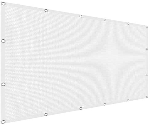 Tenda da Sole Parasole Tenda a Vela 150 x 250 cm, Antivento/98% Protezione Uv, Sabbia, Vela Ombreggiante Vele Parasole, Tenda da Sole Privacy, per Balcone, Terrazza, Bianco