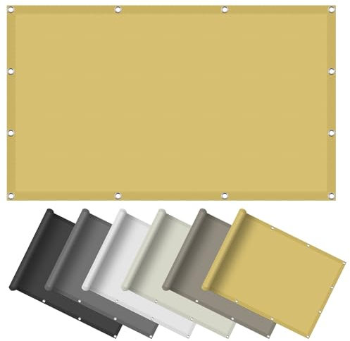 Vela Ombreggiante 3.5 x 3.5 m Impermeabile, Rettangolare Vela Ombreggiante Parasole con Occhielli Protección Rayos UV 98% per Arredo Esterno Giardino, Color Crema