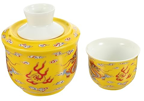 MOLUCKFU Keramik Schnapswärmer Satz Mit Becher 100 Ml Für Haushalt Weinwärmer Chinesisches Design Mit Großer Wärmefläche