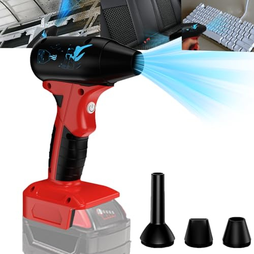 Für Milwaukee 18V M18 Lithium Batterie Antriebs Jet Trockengebläse, 130000 U/min Druckluft Duster, 4 Gear Einstellbare Luftduster, Jetlüfter Mini Gebläse für Werkzeuge, Auto, Computer(Keine Batterie)