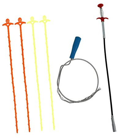 Hemobllo 1juego Desatascador De Drenaje Herramienta Para Eliminar Obstrucciones De Pelo y Comida Fregaderos y Duchas Para Limpieza De Tuberías y Alcantarillado