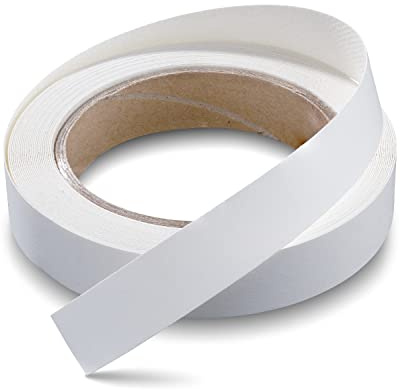 FAKILO Melamine Edge Banding White 16mm x 8m Veneer Edging Easy Application Iron on Edge Banding Tape for Cabinet Plywood Repairs Furniture Restoration