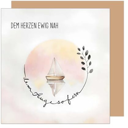 Edition Seidel Premium quadratische Trauerkarte mit Umschlag. Beileidskarte Karte mit Spruch In stiller Trauer Mitgefühl stille Anteilnahme Abschied herzliches Beileid (TQ134 SW025)