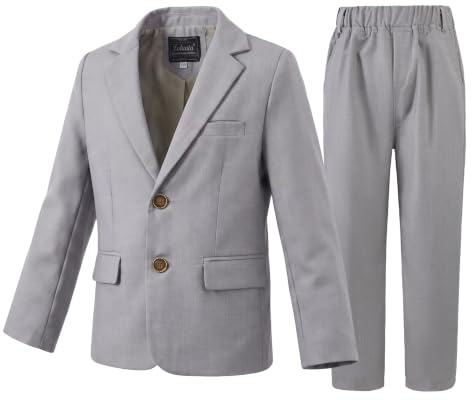 LOLANTA Conjunto de Traje de 2 Piezas para niños, Conjunto de Blazer y pantalón para niños, Ropa de Ocio o Vestido de Fiesta de Boda, 2-13 años