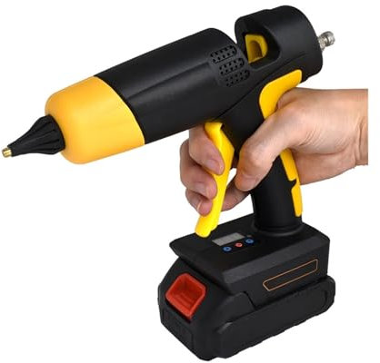 per progetti di bricolage fai da te e riparazioni Pistola for colla a caldo senza fili 120 W 12 V con controllo della temperatura tramite display digitale Batteria e ugello sostituibili Utilizza stick