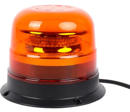 Qiping LED Rundumleuchte, 12V/24V Auto Warnleuchte, Rundumleuchte Orange, 10 Modes E-Prüfzeichen Warnleuchte für Traktor KFZ LKW, Schraubmontage