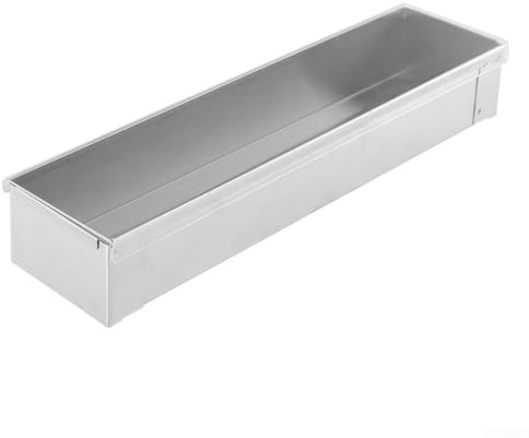 Bandeja para hornear tarta de queso de acero inoxidable, bandeja larga para hornear pasteles de cocina, moldes de tiramisú, para panadero novato o pastelería profesional (40,3 x 10 x 6,5 cm) (B)