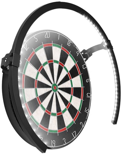 Yirinatek Dartscheibe Licht, Dartboard Beleuchtung. Helles Beleuchtungssystem - Dartscheibe Lichtring LED [Einfache Montage] Professionelles Dart Zubehör [Doppeltes Lichtsystem]