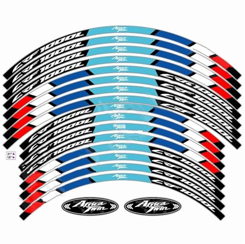 YOUZKA Felgenband Motorrad Reflektierende Rad Aufkleber Nabe Wasserdicht Streifen Band Felge Aufkleber Für Africa Twin CRF1000L Crf 1000 L(Color1)