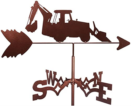 CLRAWSHB Girouette pour Tracteur, chargeuse, rétrocaveuse, Poteau Plat, girouette, indicateur de Direction du Vent Durable pour Cour, Jardin, extérieur