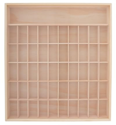 GIDRLL Modellauto Vitrine Hängend Schaukasten, Setzkasten Holz Sammelbox Holztablet 50 Fächer Wandvitrine Sammlervitrine für Miniaturen, Spielzeugautos
