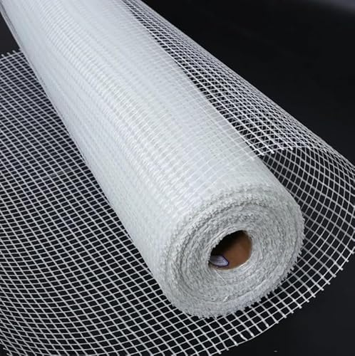 GQZJY Förstärkande glasfibernät rullnät vägg sprickbeständigt rengöringsnät byggmaterial snabbt absorberande inget vitt skimmer för sprickor på inre och yttre väggar (storlek: 1 x 30 m/3,2 fot x 98,4