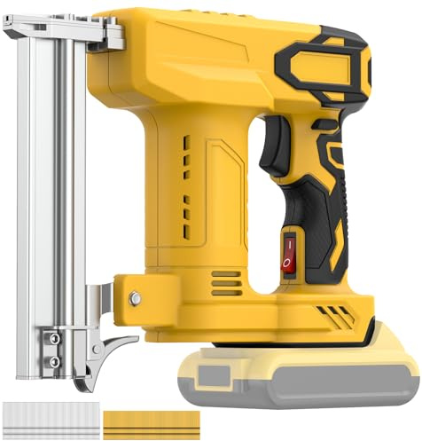 18 Gauge Cordless Brad Nailer for Dewalt 20V Battery (No Battery), 2-in-1 Battery Powered Nail Gun/Staple Gun with 2000 Nails for Wood Carpentry, DIY & Home Improvement