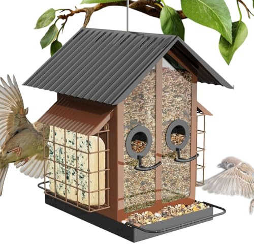 Comederos para Jilgueros De Exterior - Suministros para Aves A Prueba De Ardillas Y Resistentes Al Clima,Comederos para Aves Silvestres | para Jardín Patio Trasero Patio Ventana Y Observación