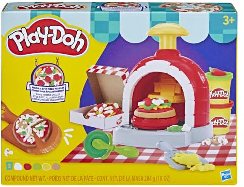 Play-Doh Bunte Pizzeria Spielset, 8 Accessoires & 5 Farben, Kinderspiel-Lebensmittel & Kochspielzeug, ab 3 Jahren