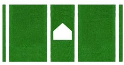 SHENJMAI Baseball-Schlagmatte Softball-Schlagmatte, PP-Rasen-Batters-Box-Matte mit weißer Home Plate Batting Cage-Matte for Rasenfelder, Hof, Büro, Garten, Innenbereich(Green)