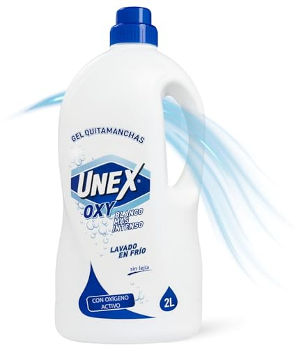 Activador del lavado Ropa Blanca, Quita las manchas, Gel Quitamanchas, Con Oxigeno Activo, Especial lavado a mano o máquina como complemento del detergente, Eficaz en agua fria, 1 Botella de 2 Litros