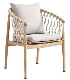 Skandinavisk utomhus rottingstol och bord set elegant uteplats matsal päls trädgård fritid sittplats vävd design för hem och kontor café stil