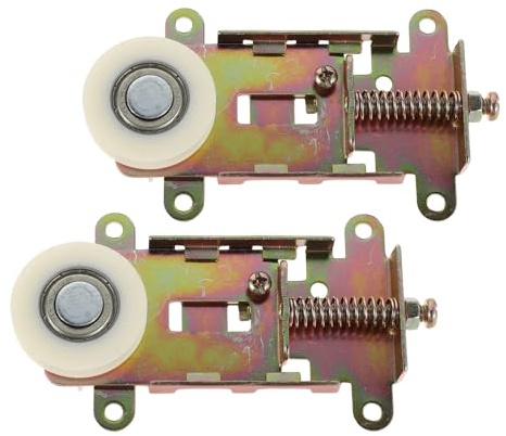 MUSISALY Lot de 2 Roulettes de Rechange pour Porte Coulissante de Placard Miroir, Quincaillerie en Acier Zingué, Réglables en Hauteur, Compatibles Portes Bois et Métal, Usage