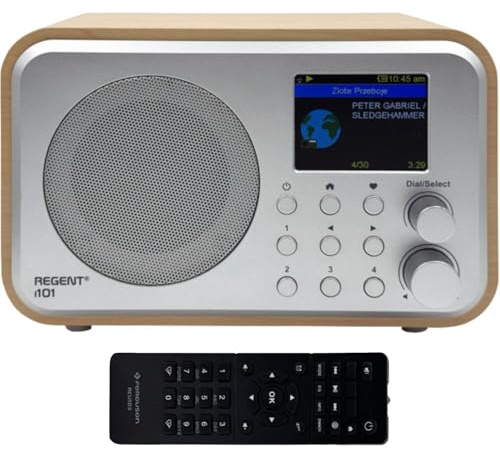Ferguson Regent i101 Radio Internet Wi-Fi avec Bluetooth FM/DAB/DAB+ Radio FM, radio-réveil, égaliseur, écran couleur, USB, AUX IN, Line Out, UPnP, Sleep Timer, contrôle par application, télécommande
