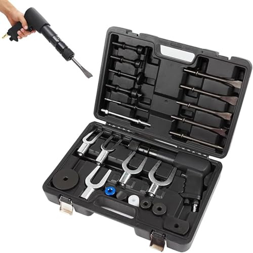 Air Hammer Chisel Set with Shovel Heads & Ball Joint Separator for Cutting, Shoveling & Automotive Repair Tasks