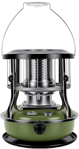 Halearo Stufa a Cherosene Portatile Compatta e Durevole, Non Elettrica, per Uso Interno Ed Esterno, con Serbatoio da 4,6 Litri, Potenza di Riscaldamento di 9.000 Kcal/h (OD Verde)