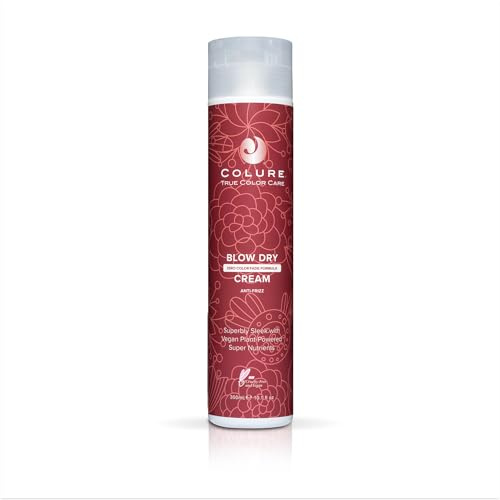 COLURE Blow Dry Cream, 10 Fl Oz – Anti Frizz Heat Protectant Styling Crème & Smoothing Formula for Color Treated Hair