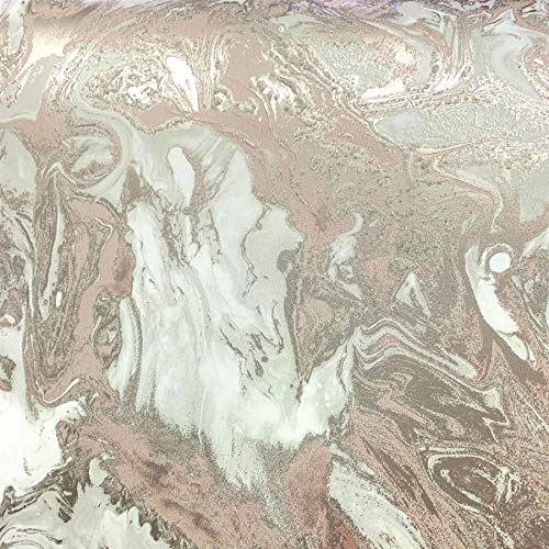 YöL Marble Swirl Effect Glitter Wallpaper Rose Gold Pink Metallic Textured Shimmer from