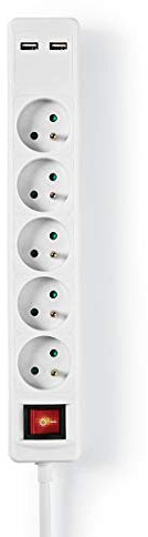Presa di espansione - Francia/Tipo E (CEE 7/6) - 5 vie - 1.50 m - 3680 W - 16 A - Tipo di messa a terra: Mandrino di terra - 230 V AC 50/60 Hz - Angolo della spina femmina: 45 ° - H05VV-F 3G1.5mm²