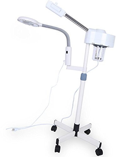 Vaporizador Facial 2 en 1, LED 3X Lámpara de Aumento Sauna Facial Máquina de Vapors, Humidificador de Spa Belleza Profunda para la Hidratación Spa Salón de Belleza Equipo de Cuidado de Piel