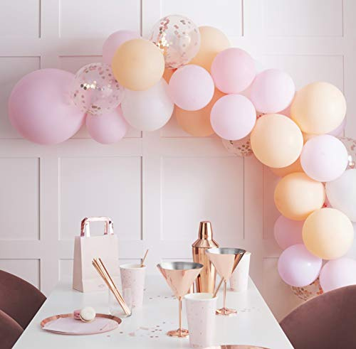 Ginger Ray Hen Party Rose Gold Balloon Arch DIY No Helium 60 Pack, Pink