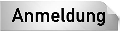 Kinekt3d Leitsysteme Folienschild Türschild • Anmeldung • PVC Hinweisschild • 160 x 40 mm Silber • selbstklebend • Kratzfester Druck • UV Beständig