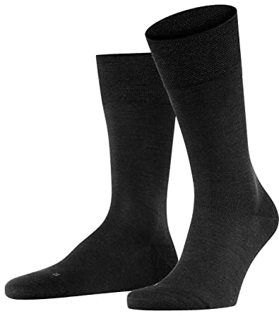 FALKE herr Strumpor Sensitive Berlin M So ull bomull med mjuka toppar 1 par, Svart Black 3000, 39-42