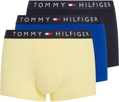 Tommy Hilfiger Pack de 3 Calzoncillos Bóxer para Hombre Ropa Interior, Multicolor (Ultra Blue/Des Sky/Country Yellow), S