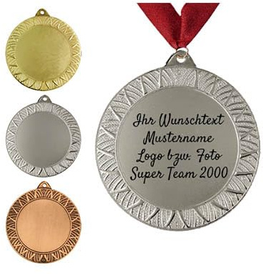 Larius Personalisierte Medaille aus Metall in Gold, Silber & Bronze Farbe, mit Wunschtext, Foto und Logo