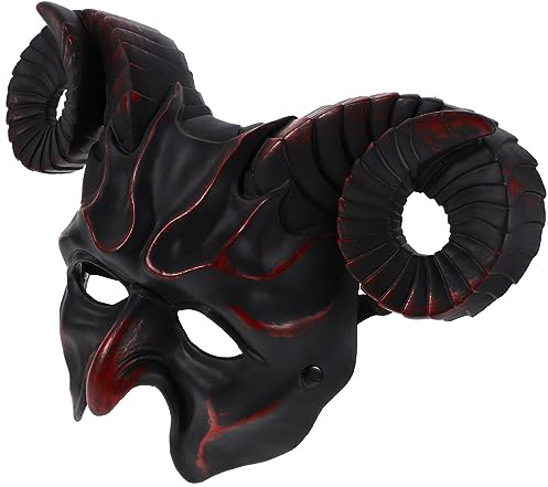 ifundom Maschera Del Diavolo Corno Di Bue Corna Di Capra Halloween Maschera Per Il Mezza Mascherata Corno Di Montone Maschera Di Teschio Animale Mostro Demoni Copricapo Oggetti Di