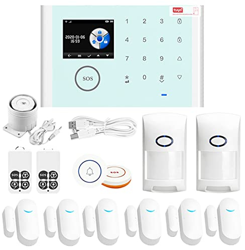 Huip CS118 WiFi + GSM + GPRS 3 en 1 sistema de alarma inteligente para el hogar APP control remoto 433 MHz casa segura puerta Bell alerta inteligente compatible con Amazon Alexa Control