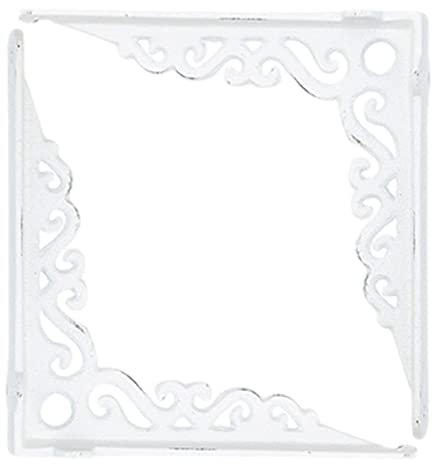 Weiße Regalhalterungen aus Gusseisen,2 Stück,dekorative Metallstützen,180 × 180 mm,antike Wandhalterungen,robuste Regalhalterungen,mit Schrauben