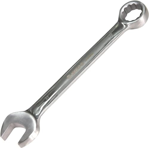WEDO Gabelringschlüssel Edelstahl, SW 36mm, Länge 360mm, 15° abgewinkelt, Korrosionsschutz, Maul-Ringschlüssel