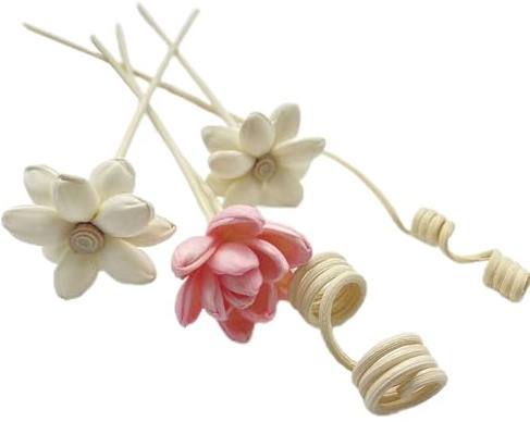 SKYPRO Set de varillas de ratán con flores artificiales, difusor de fragancias sin fuego, varillas difusoras de aroma de aceites esenciales, adornos de bricolaje, decoración del hogar - Estilo 1