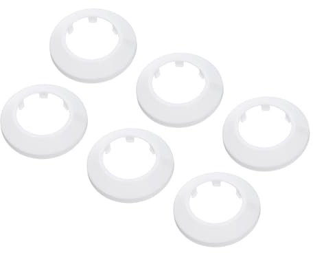PATIKIL Cache Tuyau Radiateur, 6pcs Manchons de Tuyaux d'Eau en Plastique PP pour 2,48/63mm, Décoration Écussons Coffrage Rosace Tuyau Chauffage Plomberie Chaudière Poêle Mural, Blanc