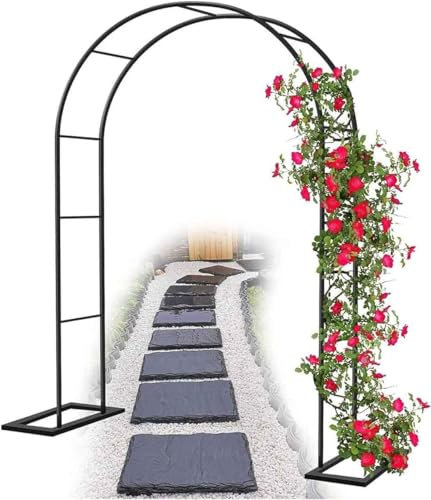 Extra breiter Gartenlaube, Torbogen für Rosen, Kletterpflanzen, Stütze, Hochzeitsbogen, groß, 350 cm hoch, Pergola-Spalier mit Weinreben, Grün, B 1,4 m x H 2,3 m