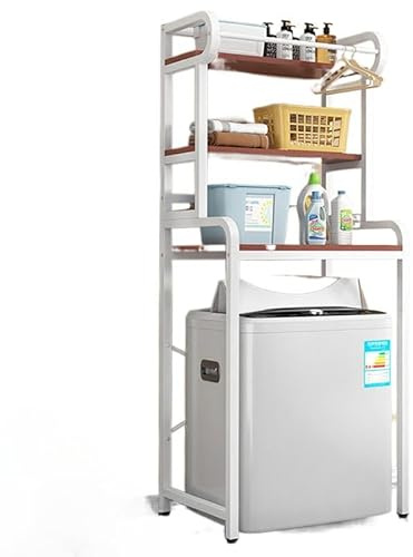 Deconation Etagères Dessus De Machine à Laver Blanche | Rangement Buanderie 3 Niveaux | H 204 X L 70 X P 60 Cm | Etagère Buanderie