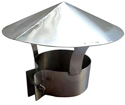 Justerbar skorstenskåpa i rostfritt stål med regnskydd, 80 mm storlek takhuva för ventilationskanaler, skyddskåpa och justerbar ram för maximalt skydd och ventilation