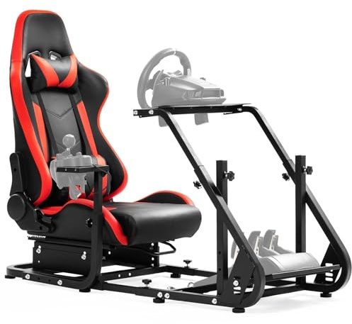 Dardoo G923 Racing Simulator Cockpit with Seat Fit for Logitech G920 G29, for Thrustmaster T150 T300 T248,Mountable Display Mount,Not Included Wheel & Pedals