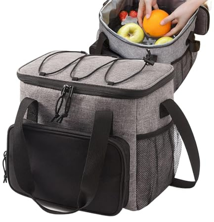 Furtryvl Borse termiche per il ghiaccio, isolate a prova di perdite, contenitore termico per il pranzo, leggero tessuto Oxford con design divisorio per picnic