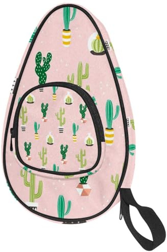VAPOKF Housse pour raquette de tennis de table, plantes de cactus - Sac de raquette de ping-pong avec pochette pour 4 à 5 balles